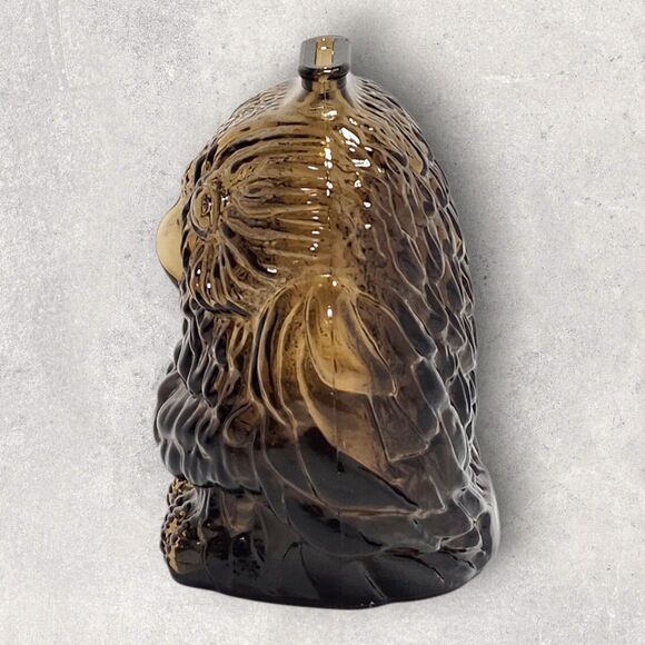 1960s Bank of Canada Wise Old Owl Amber Glass Smash Coin Bank Libbey Collector - Picture 3 of 8